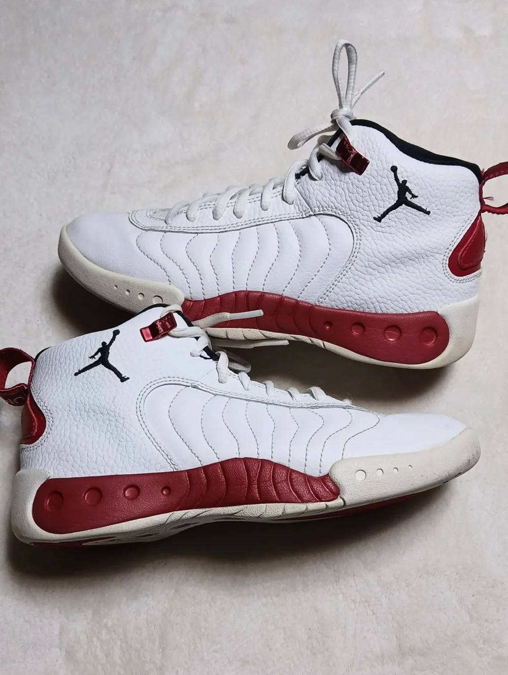 Jordan Jumpman Kids White and Red High-Top Sneakers Size 5Y